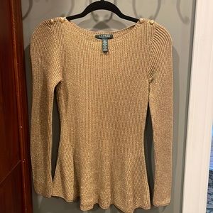 Lauren Ralph Lauren metallic gold sweater